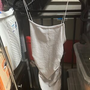 Silver Spaghetti Strap Dress